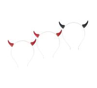 Anneome 3 Pièces Bandeau Cornes de Diable Brillant Halloween Accessoires Costume Fête Anniversaire Cosplay