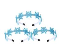 Anneome 3 Pièces bandeau de neige de neige Noël chouchous dames lumière bandeaux de pour femmes accessoires de cheveux résine Bleu