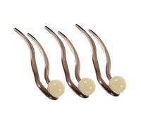 Anneome 3 Pièces Épingle à Cheveux Forks De Chignon En Forme De u Fourche à Cheveux Vintage Longues Épingles De Chignon Chignon Fourches à Cheveux En Perles Brun