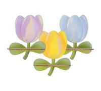 Anneome 3 Pièces Étagère Murale Fleur en Bois Bohème, Compacte à Trois | Présentoir Mural Flottant, Motifs Botaniques et Veinage du Bois, pour Cadres Photo et Souvenirs