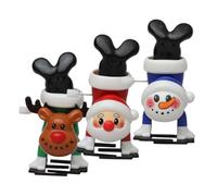 Anneome 3 Pièces Jouets à Remonter Noël Figurines Mécaniques Père Noël Renne et Bonhomme de de Fête Secret Santa Jouets Sautants sans Piles pour Décoration Festive