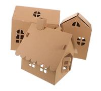 Anneome 3 pièces Kit de Maison Miniature Carton pour Garçon Fille Facile à Assembler Matériau Papier Écologique pour Activités Manuelles Maternelle et Voyages