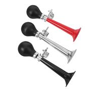 Anneome 3 Pièces Klaxon Métal Rétro Trompette à Poire PVC et Silicone Avertisseur Sonore pour VTT et Urbain de Noir Rouge