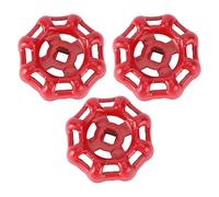 Anneome 3 pièces Poignée de Vanne Fonte Rouge Volant de Robinet Robuste Métal pour Vanne à Bille Levier Arrêt Résistant et Décoratif pour Radiateur et Robinet Extérieur