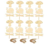 Anneome 30 Pièces Slices de Diy pour Formes Variées Escargot Champignon Libellule Naturel Non Peint pour Artisanat et Décorations Festives