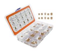 Anneome 300 Pièces Écrou moleté en cuivre en ligne noix Écrou insert fileté moletés à filetage à filetage en laiton Golden