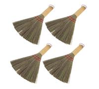 Anneome 4 Pièces Balayette Miniature Paille Naturelle Balai à Main Léger et Portable pour Nettoyage des Coins et Surfaces de Bureau Canapé Lit Lot de Petits Balais Whisk
