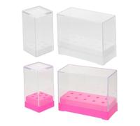 Anneome 4 Pièces Boîte de Rangement pour Embouts de Ponçage Ongles Organisateur Professionnel avec Compartiments pour Forets Céramique et Carbure de Tungstène Présentoir et Conteneur pour