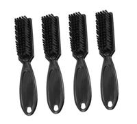 Anneome 4 Pièces brosse à cheveux brosse à outils de coiffeur pinceau d'entretien des coiffures brossage des fournitures de cheveux pinceau de lame de coupe Supplies Barbers Plastique Noir