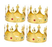Anneome 4 pièces Couronnes Dorées pour Garçon Fille Accessoire de Costume pour Fête Anniversaire Déguisement Prince Épiphanie et Spectacle