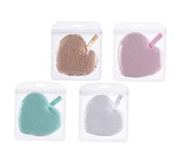 Anneome 4 pièces Éponge Démaquillante Lavable Forme de Cœur Tampon Exfoliant Doux pour Nettoyage Facial et Retrait de Maquillage Réutilisable et Adaptée à Types de Peau