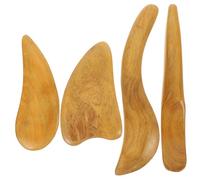 Anneome 4 pièces Kit de Grattoirs Bois Multifonctions pour Massage Facial et Corporel et Portable Forme Ergonomique pour Visage et Corps Outil pour Femmes et Hommes