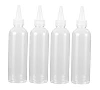 Anneome 4 pièces Lot de Flacons Plastique à Embout pour Liquide Bouteilles Rechargeables pour Huile Colle et Lotion Légères et Portables pour Usage Domestique et Industriel