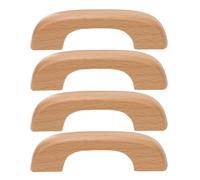 Anneome 4 pièces Lot de Poignées Tiroir Bois Massif de Hêtre Design Simple et Moderne Installation Facile Espacement pour Armoire Commode Cuisine et Meubles de Rangement