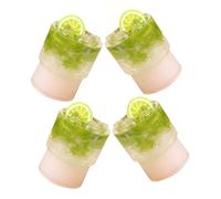 Anneome 4 Pièces Miniature Dollhouse Fruit Tea Cups Bottles Set for Pretend Play Role Playing Educational Toy Accessories