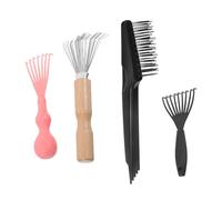 Anneome 4 Pièces Outil de Nettoyage Brosse Poils de Sanglier Protection Compact Multifonction pour Peignes et Brosses à Poils Bois Élimination des Cheveux et Poussière Usage Salon et