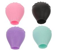Anneome 4 pièces Protections Silicone pour Pinceaux Maquillage Lot de Couvre Pinceaux pour Fond Teint Housse de Voyage Poussière Rose Vert et Noir Protection et Facile à Nettoyer