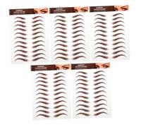 Anneome 5 feuilles Sourcils Autocollants Imperméables Marron Réalistes Transfert Tatouage Sourcil Autocollant Maquillage Simulation Pochoir