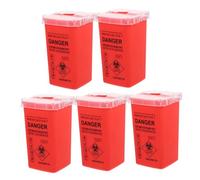 Anneome 5 Pièces Boîte de Collecte de Déchets Tranchants Rouge Contenant Sécurisé pour Aiguilles de Tatouage et Lames Bac de Stockage Robuste pour Usage Domestique et Voyage