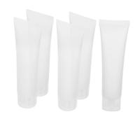 Anneome 5 Pièces Lot de Flacons Rechargeables PVC Petits Contenants de Voyage pour Shampooing Lotion Crème Mains et Tonique Visage Adaptés pour Déplacements et Activités Extérieures
