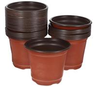 Anneome 50 pièces Lot de 50 Pots de Fleurs en Plastique Diamètre 100mm Respirants avec Drainage Adaptés pour Plantes Semis et Décoration Intérieure et Extérieure