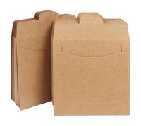 Anneome 50 Pochettes en Papier Kraft Brun pour CD Paquet d'Emballage Biodégradables Format Standard 50 Pièces Enveloppes Résistantes et Respirantes pour Rangement et Protection