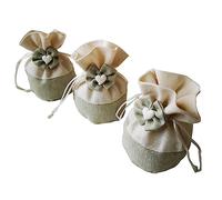 Anneome 5pièces Pochon Toile De Jute Épaisse à Cordon Lot Bijoux Et Cadeaux Pochette De Rangement Pour Bonbons Mariage Et Artisanat