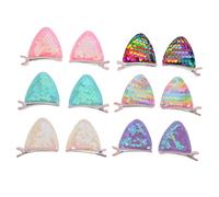 Anneome 6 Paires Lot de Pinces à Cheveux Oreilles de Chat Accessoires Cheveux Paillettes Barrettes Garçon Fille Cosplay Pinces Animaux Mini Barrettes Brillantes