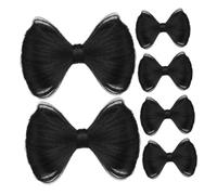 Anneome 6 Pièces Barrettes Coiffure avec Nœud et Chignon Factice Clips à Queue de Cheval Décoratifs et Filles Accessoires de Coiffure Noirs Confortables et Sécurisés