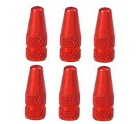 Anneome 6 Pièces Casquettes de vélo Aluminium anodisé Pneu Cales métalliques vélos de Route vélo de Route rondelles Multicolore Tige de soupape Couvercle de soupape Joint Adaptateur Rouge