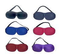 Anneome 6 pièces Masque de Sommeil Sans Nez Lot de Masques Occultants pour Voyage et Maison Noir Bleu Cyan Rose Cache Yeux Confortable et Créatif pour la Lumière