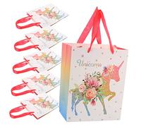 Anneome 6 Pièces Sac Cadeau Anniversaire Carton Sacs à Friandises pour Fête Matériau Sûr et Fond Renforcé
