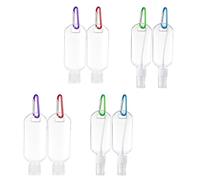 Anneome 8 Bouteilles de Voyage à Main Réutilisables 50 Ml avec Crochets et Mousqueton pour Parfum ou Huile de Bain, Pratiques à Emporter