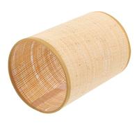 Anneome Abat-jour Rotin Tissé pour Lampe de Table Style Rustique Campagne Couvre-lampe Métal Abat-jour Long pour Bureau et Salon