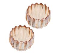 Anneome Abat-jour Tulipe en Verre Soufflé Ambré 2pcs, Diffusion Douce de Lumière, Verre Cannelé, Remplacement Facile pour Plafonniers et Lustres, Chambres et Salons