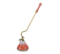 Anneome Alliage de Zinc Éteignoir à Bougie Style Vintage, à Long Manche | Tête Fleur Décorative, sans Souffler la Flamme, pour Bougies Piliers et Bocaux, Rouge