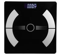 Anneome Balance Corporelle Numérique sans Fil 26x26 Cm, Balance à Graisse Corporelle en Acier Noir Piano, Recharge Usb, Précision Santé pour Maison et Fitness, Outil de Pesée pour Femmes