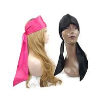 Anneome Bandeau Perruque Satin Noir Antidérapant pour Femmes Foulard Cheveux Chic pour Maintien sans Clips Colle Accessoire Polyvalent pour Perruques et