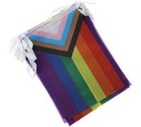 Anneome Banderole Fanions Arc-en-Ciel 30 Pièces 14X21 CM Polyester Décoration Fête Fierté Lgbt pour Intérieur et Extérieur Guirlande Drapeaux Fierté Longue 9 M Jardin et Événements