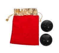 Anneome Baoding Balls Jade Naturel avec Pochette de Massage Manuelles pour Relaxation et Renforcement Main Set de Exercice Pierre pour Santé des Doigts