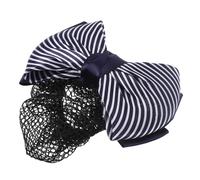 Anneome Barrette Filet à Chignon Professionnelle avec Nœud Rayé Bleu Clip Cheveux Antidérapant pour Femmes Milieu Hôtelier Aérien et Accessoire Coiffure Élégant et Pratique
