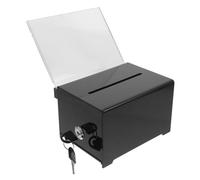 Anneome Boîte à Dons Multifonctionnelle en Acrylique Noir 16X115X10 CM avec Serrure Sécurisée Urne de Vote Public Boîte à Suggestions et Collecte de Fonds pour Salles de Classe et