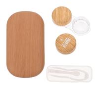 Anneome Boîte à Lentilles de Contact Étui Étanche Anti-Fuite Léger Portable Contenant Boîte Intérieure Séparée en Plastique Doublure Cuir pour Voyage