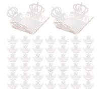 Anneome Boîte D'emballage de Chocolat Compartimentée Blanche 50 Pièces en Papier Décoratif à Motifs Ajourés pour Décoration de Mariage et Emballage Présent Confiserie