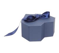 Anneome Boîte Présent de Cœur Bleue Marine Coffret Présent pour Anniversaire et Saint-Valentin Boîte D’Emballage Rigide pour Argenté Liquide Ensemble D’Emballage Décoratif Portable et