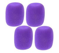 Anneome Bonnette Anti-vent Cache Micro pour Microphone 4 Pièces en Écume Pourpre Protection Anti-chute, Lavable, pour Microphone, Performances Professionnelles et Ktv
