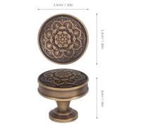 Anneome Bouton Meuble Vintage en Laiton Massif, Poignée de Tiroir Ronde Style Lotus, Bouton D'armoire Rustique Cuisine et Commode, Quincaillerie Meuble Décoration Classique, Poignée