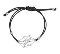 Anneome Bracelet en maille et cuir synthétique avec support réglable en métal, tissage complexe, bracelet cage en pierre, pendentif tissé, pour usage quotidien élégant