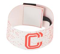 Anneome Brassard Capitaine Football Élastique Ajustable Bandeau Équipe Visibilité Haute pour Entraînement et Matchs Adultes et Jeunes Design Orange Blanc