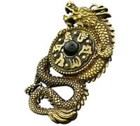 Anneome Breloque Dragon en Laiton Vintage, Pendentif Artisanal 6 Mots Sacrés, Décoration Suspendue Rétro, Ornement Porte-clés Métal, Accessoire Zodiaque, Bijou Artisanat Solide, Ornement